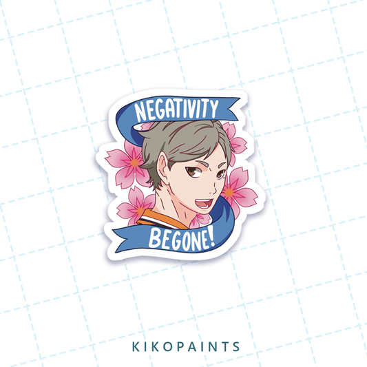 Negativity Begone! Sticker